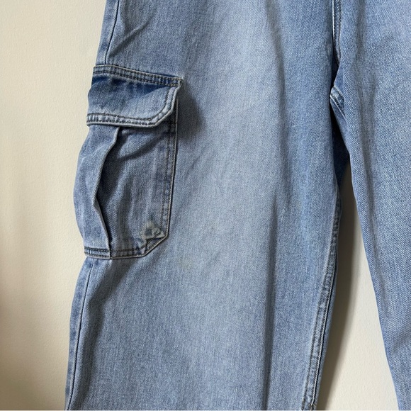The Frakie Shop Kai Cargo Denim Pants Jeans In Worn Wash Size M - Picture 11 of 11